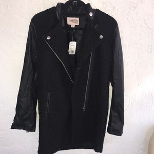 Black Faux Leather and Wool Jacket Never Been Worn